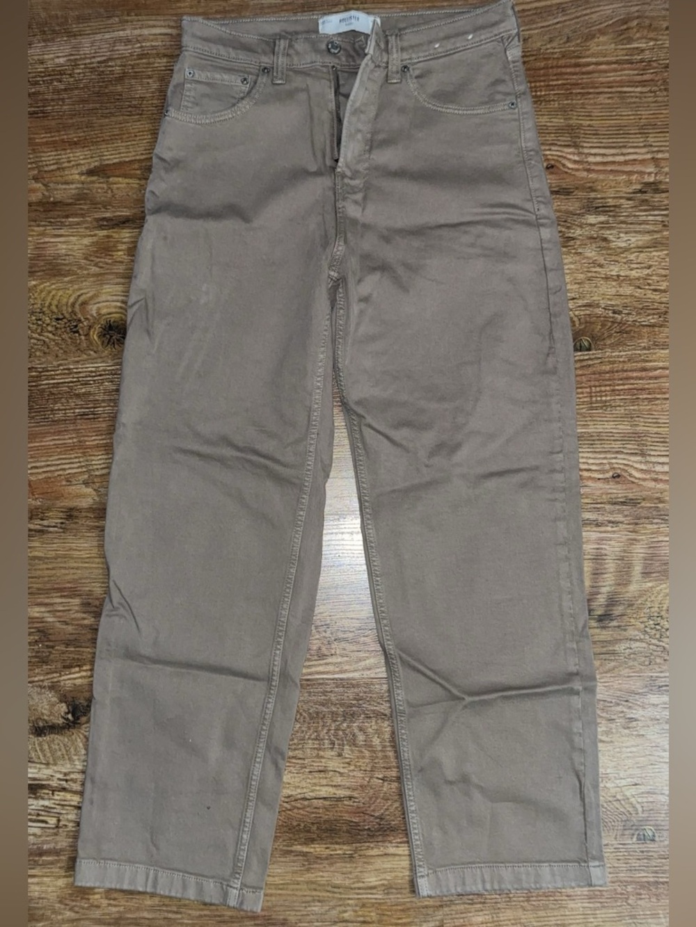 hollister beige baggy jeans